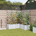 vidaXL Pots de jardin Treillis avec stockage Blanc 120 x 120 x 142 cm Plastique
