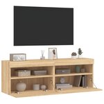 vidaXL Meubles TV muraux lumières LED 2 Pièces chêne sonoma 60x30x40 cm