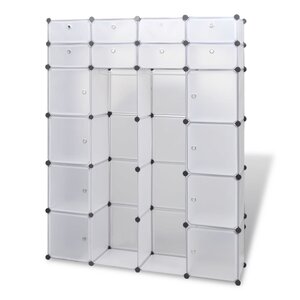 vidaXL Cabinet modulable avec 18 compartiments blanc 37x146x180 5 cm
