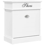 vidaXL Armoire à chaussures Blanc 50 x 28 x 58 cm Bois de Paulownia