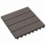 vidaXL Carreau de terrasse 11 Pièces Marron foncé 30 x 30 cm WPC
