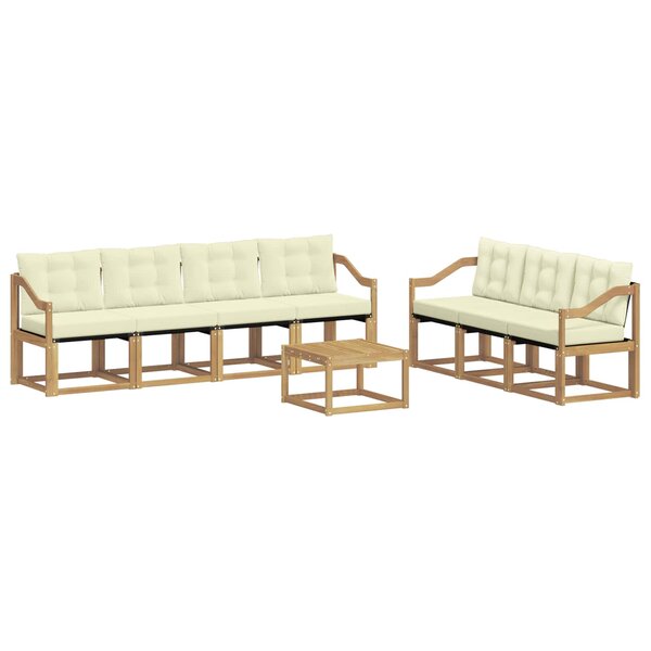 vidaXL Ensemble de canapés d'extérieur 8 pc Blanc et crème