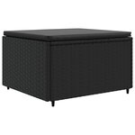 vidaXL Salon de jardin 5 Pièces avec coussins Noir Résine tressée