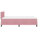 Lit à ressort avec matelas et LED rose 120x190 cm en velours