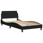 vidaXL Cadre de lit sans matelas Hanko noir 100x200 cm tissu
