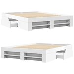 vidaXL Cadre de lit sans matelas blanc 160x200 cm bois d'ingénierie