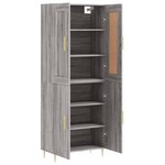 vidaXL Buffet haut Sonoma gris 69 5x34x180 cm Bois d'ingénierie