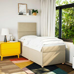 vidaXL Sommier à lattes de lit et matelas Crème 90x190 cm Tissu