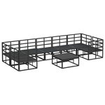 vidaXL Ensemble de canapé de jardin Noir Aluminium