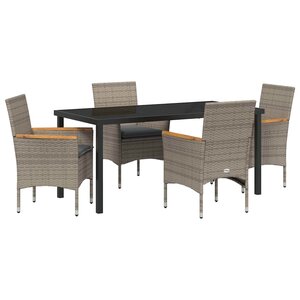 vidaXL Ensemble de salle à manger pour jardin 5 Pièces Gris polyrotin