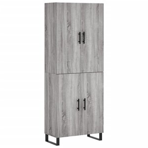 vidaXL Buffet haut Sonoma gris 69 5x34x180 cm Bois d'ingénierie