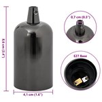 vidaXL Douilles de lampe 2 Pièces noir brillant E27