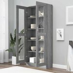 vidaXL Armoire à vitrine Sonoma gris 82 5x30 5x185cm Bois ingénierie