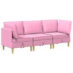 vidaXL Canapé modulaire avec rangement 3 Pièces Rose Tissu