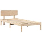 vidaXL Cadre de lit avec tête de lit Naturel 75 x 190 cm Pin massif