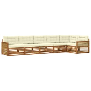vidaXL Ensemble de canapés d'extérieur 6 pc Naturel et Crème