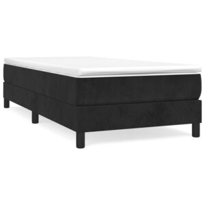 vidaXL Sommier à lattes de lit avec matelas Noir 90x190 cm Velours