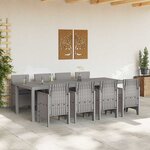 vidaXL Ensemble de salle à manger pour jardin 9 Pièces Blanc Rattan Polt