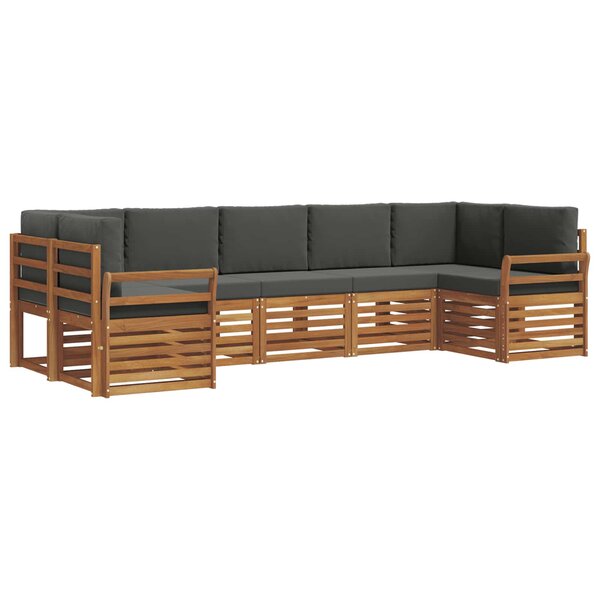 vidaXL Ensemble de canapé d'angle 7 Pièces Naturel et Anthracite