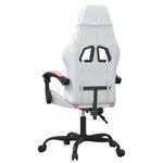 vidaXL Chaise de jeu pivotante Blanc et rose Similicuir