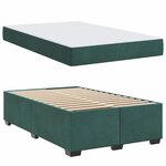 vidaXL Cadre de lit avec matelas Vert foncé 120 x 200 cm tissu