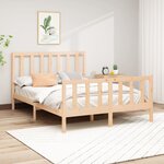 vidaXL Cadre de lit Bois de pin massif 140x200 cm