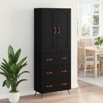 vidaXL Haut Armoire Chêne noir 69 5 x 34 x 180 cm Bois d'ingénierie