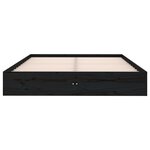 vidaXL Cadre de lit Noir Bois massif 120x190 cm Petit double