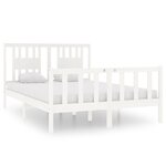 vidaXL Cadre de lit sans matelas blanc 135x190 cm bois massif