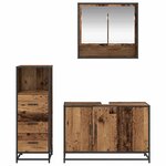 vidaXL Ensemble de mobilier de salle de bain 3 Pièces Bois Ancien