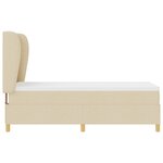 Lit Box Spring avec Matelas Crème 80x200 cm en Tissu