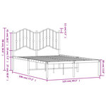 vidaXL Cadre de lit métal sans matelas et tête de lit blanc 120x190 cm