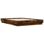 vidaXL Cadre de lit avec LED sans matelas chêne fumé 140x200 cm