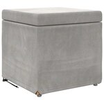vidaXL Tabouret Gris clair 41 x 41 x 40 cm Velours et Bois Composite