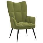 vidaXL Chaise de relaxation Vert clair Velours