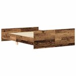 vidaXL Cadre de lit sans matelas vieux bois 135x190cm bois ingénierie