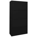 Armoire de bureau moderne avec porte coulissante 90 x 40 x 180 cm capacité de charge élevée en acier noir 02_0046820