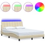 vidaXL Cadre de lit sans matelas crème 120x200 cm tissu