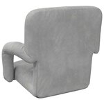 vidaXL Fauteuil de sol ajustable Gris clair Velours