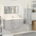 vidaXL Ensemble de meubles de salle de bain 3 Pièces gris béton