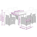 vidaXL Ensemble de bistro de jardin 7 Pièces coussins marron poly rotin