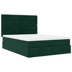 vidaXL Cadre de lit ottoman avec matelas vert foncé 140x190 cm velours
