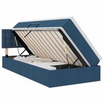 vidaXL Lit de rangement LED avec matelas Bleu 90 x 200 cm Tissu