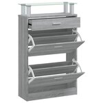 vidaXL Armoire à chaussures Sonoma gris 63x24x104 cm Bois d'ingénierie