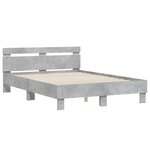 vidaXL Cadre de lit avec LED sans matelas gris béton 120x190 cm