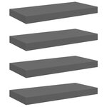 vidaXL Étagère murale flottante 4 Pièces Gris brillant 50x23x3 8 cm MDF