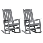 Fauteuils Bascule de jardin vidaXL 2 Pièces Gris clair 70x92x107.5 cm HDPE