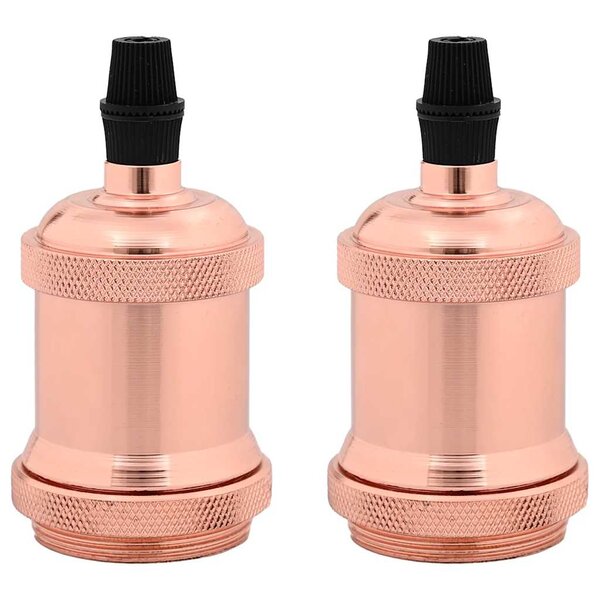 vidaXL Douilles de lampe 2 Pièces bronze or rose E27