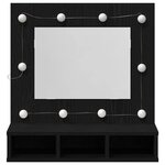 vidaXL Unité de vanité chêne noir Chêne noir Bois Taille moyenne Miroir