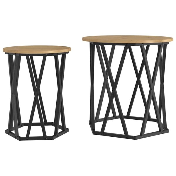 vidaXL Table basse 2 Pièces chêne artisanal 50 x 50 x 50 cm